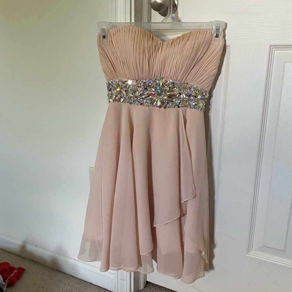 Nude Sweetheart Neckline Homecoming Dress